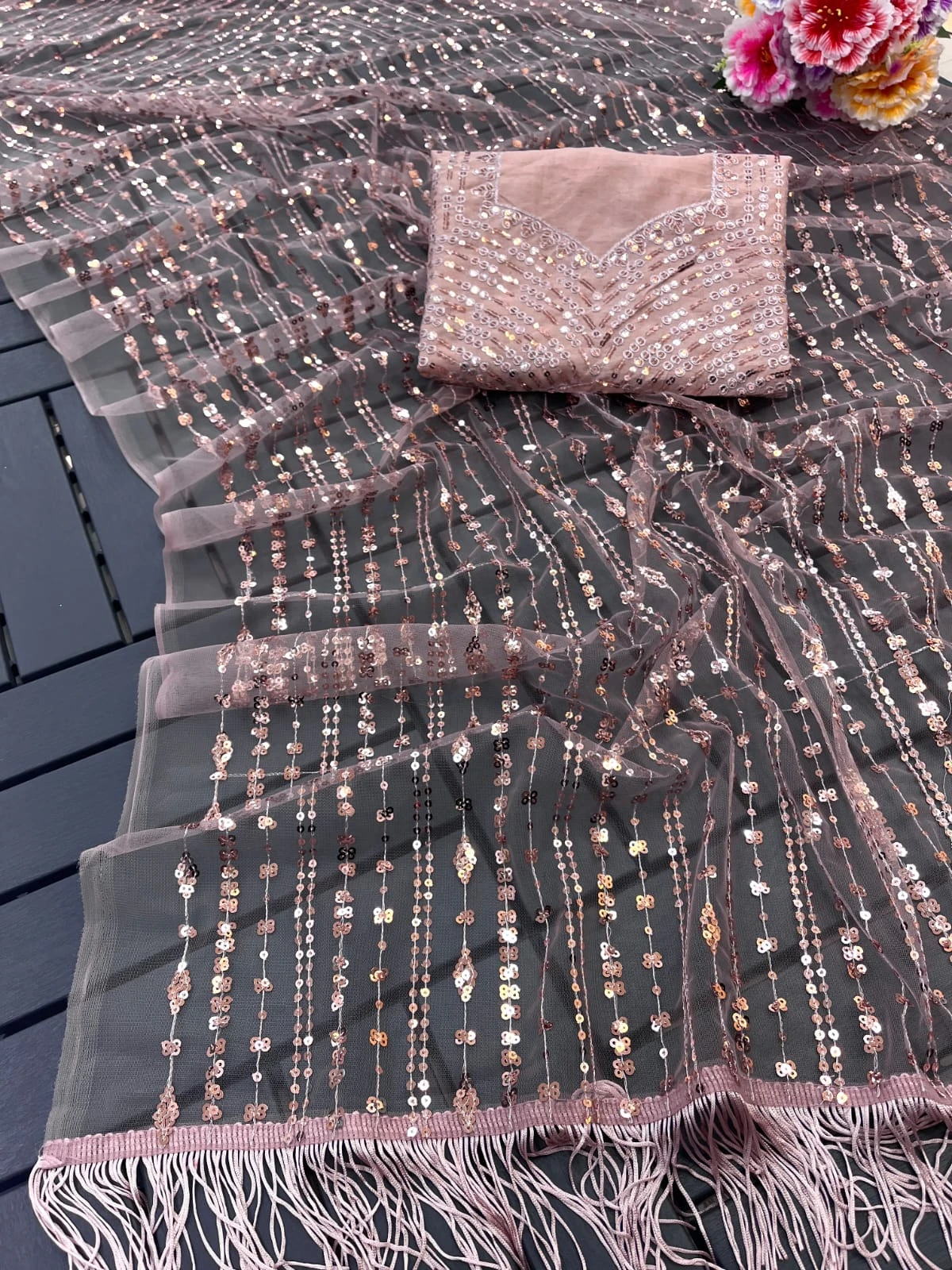 Vardan Ethnic Bt-358 Heavy Nylone Butterfly Net Wholesale Fancy Saree — Wholesale Sarees, MPA wholesale from Surat - Gallery Image 3